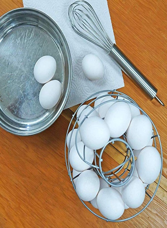 ariarly Steel Egg Skelter Dispenser Rack,Spiral Egg Holder, Save space, Egg Display Holder, Wire Chicken Egg Storage Organizer,Egg Basket for Countertop Kitchen (Silver) - Image 4